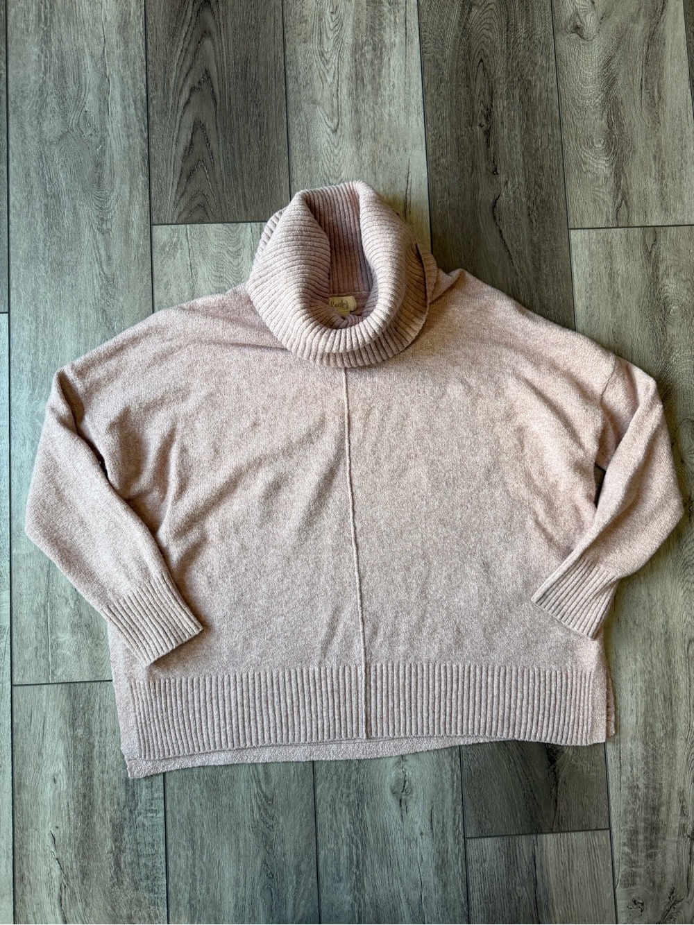 Kaisley- Cozy Soft Oversized Turtleneck Sweater in Blush Pink